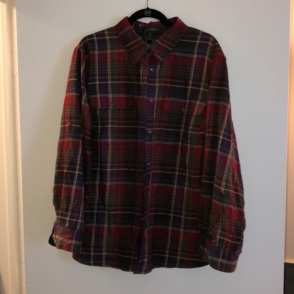 Lauren Ralph Lauren LRL plaid button down blouse